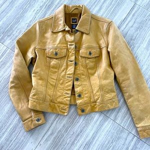 Gap vintage leather jacket camel beige natural